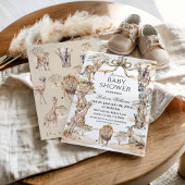 Boho Safari Animals Gender Neutral Baby Shower Einladung