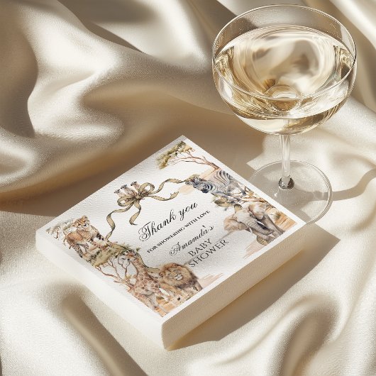 Boho Safari Animals Gender Neutral Baby Shower Serviette