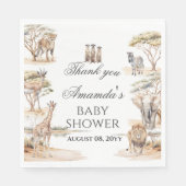 Boho Safari Animals Gender Neutral Baby Shower Serviette (Vorderseite)