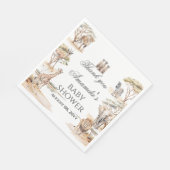 Boho Safari Animals Gender Neutral Baby Shower Serviette (Ecke)