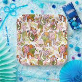 Boho Safari Animals Jungle Verlasse Tween Birthday Pappteller (Party)
