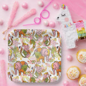 Boho Safari Animals Jungle Verlasse Tween Birthday Pappteller (Party)