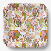 Boho Safari Animals Jungle Verlasse Tween Birthday Pappteller (Vorderseite)