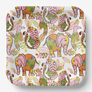 Boho Safari Animals Jungle Verlasse Tween Birthday Pappteller