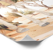 Boho Safari Animals Neutral Baby Shower Welcome Poster (Ecke)