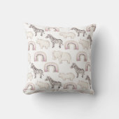 Boho Safari Animals Pastel Baby Shower Throw Kissen (Vorderseite)