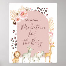 Boho Safari Animals Vorhersagen für Babyposter