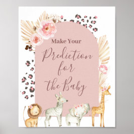 Boho Safari Animals Vorhersagen für Babyposter Poster