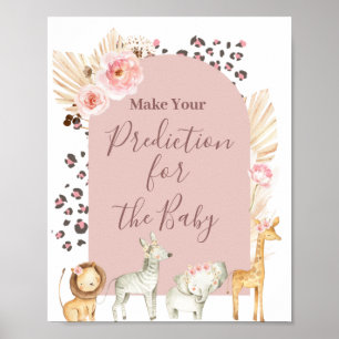 Boho Safari Animals Vorhersagen für Babyposter Poster