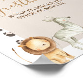 Boho Safari Animals Watercolor Foto Gäestbook Poster (Ecke)