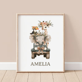 Boho Safari Animes Neue Babyhalle Poster