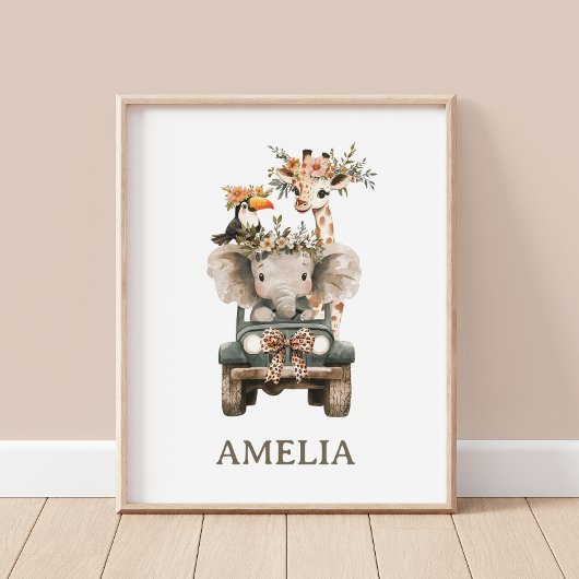 Boho Safari Animes Neue Babyhalle Poster