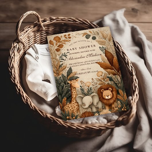 Boho-Safari-Baby-Party Einladung