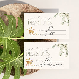 Boho Safari Baby Showdusche Peanut Guessing Game C Begleitkarte