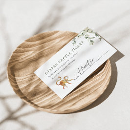 Boho Safari Baby Showdusche Windeln Raffle Ticket Begleitkarte
