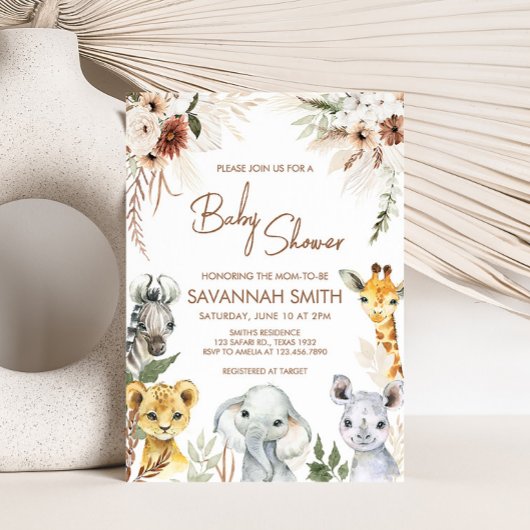 Boho Safari Baby Shower Einladung