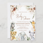 Boho Safari Baby Shower Einladung (Vorderseite)