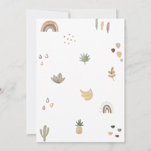 Boho Safari Baby Shower Einladung (Rückseite)