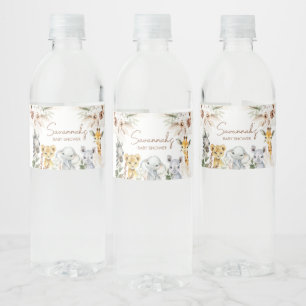 Boho Safari Baby Shower Wasserflaschenetikett