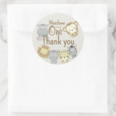 Boho Safari Birthday Round Sticker (Tasche)