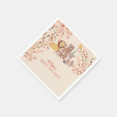 Boho Safari Blush Pink Pampas Grass personalisiere Serviette (Ecke)