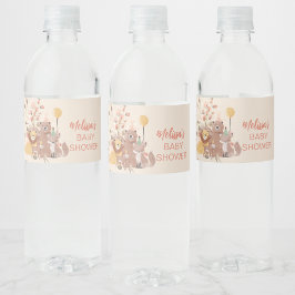 Boho Safari Blush Pink Pampas Grass Wasserflaschenetikett