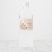 Boho Safari Blush Pink Pampas Grass Wasserflaschenetikett (Vorderseite)