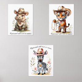 Boho Safari Cowboy Kinderzimmer Personalisiert Kid Bilderwand Sets