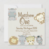 Boho Safari Einladung zum Geburtstag (Vorderseite)