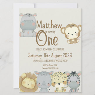 Boho Safari Einladung zum Geburtstag