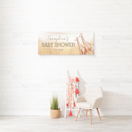 Boho Safari Giraffe Babydusche Banner (Insitu)