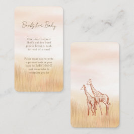 Boho Safari Giraffe Babydusche Buchanfrage Begleitkarte