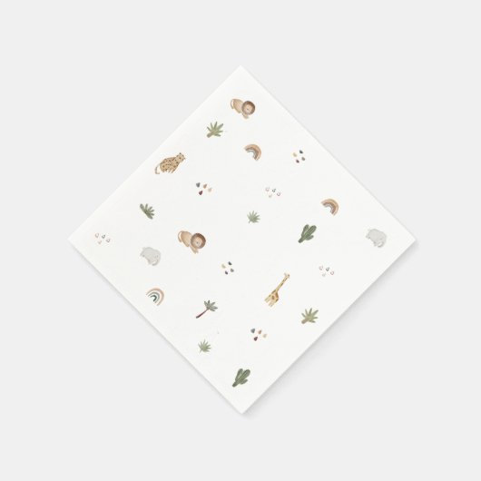Boho Safari Jungle Animals Napkins Serviette (Ecke)