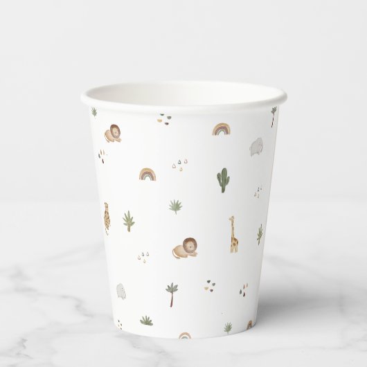 Boho Safari Jungle Animals Paper Cups Pappbecher (Rückseite)