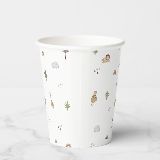 Boho Safari Jungle Animals Paper Cups Pappbecher (Rechts)