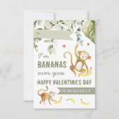 Boho Safari Monkey Classroom Valentinstag Card Einladung (Vorderseite)