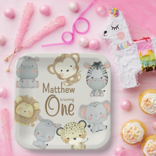 Boho Safari Paper Plate Pappteller (Party)