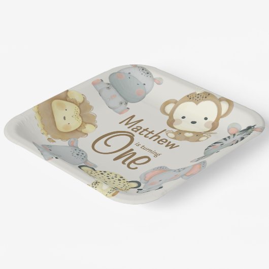 Boho Safari Paper Plate Pappteller (Gewinkelt)