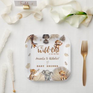 Boho-Safari-Tier-Wildes-Eins-Baby-Shower  Pappteller
