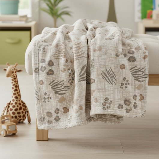 Boho-Safari-Tierdruck-Weave ID1274 Fleecedecke