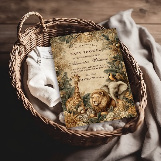 Boho-Safari-Tiere Baby Shower Einladung