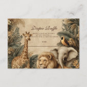 Boho-Safari-Tiere Baby Shower Windel-Raffle Begleitkarte (Vorderseite)
