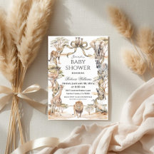Boho-Safari-Tiere geschlechtsneutrale Babyparty