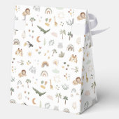 Boho Safari Watercolor Babydusche Geschenkschachtel (Rückseite)