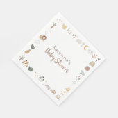 Boho Safari Watercolor Babydusche Serviette (Ecke)