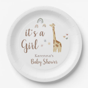 Boho Safari Watercolor Es ist eine Girl Baby Dusch Pappteller