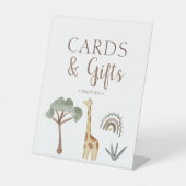 Boho Safari Watercolor Kinderduschkarten & Geschen Sockelschild (Vorderseite)