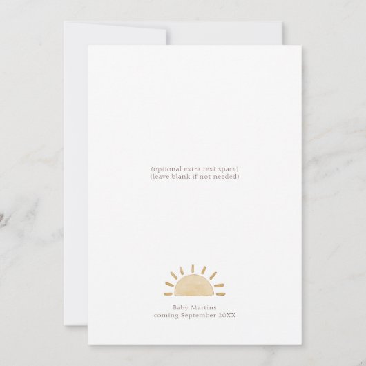 Boho Safari Watercolor Oh Babydusche Einladung (Rückseite)