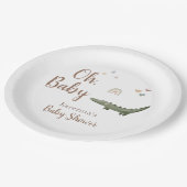 Boho Safari Watercolor Oh Babydusche Pappteller (Schrägansicht)