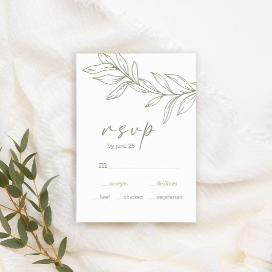Boho Sage Blume Hochzeitkarte Begleitkarte